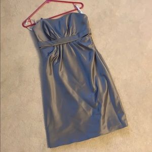 Grey metallic bridesmaid dress